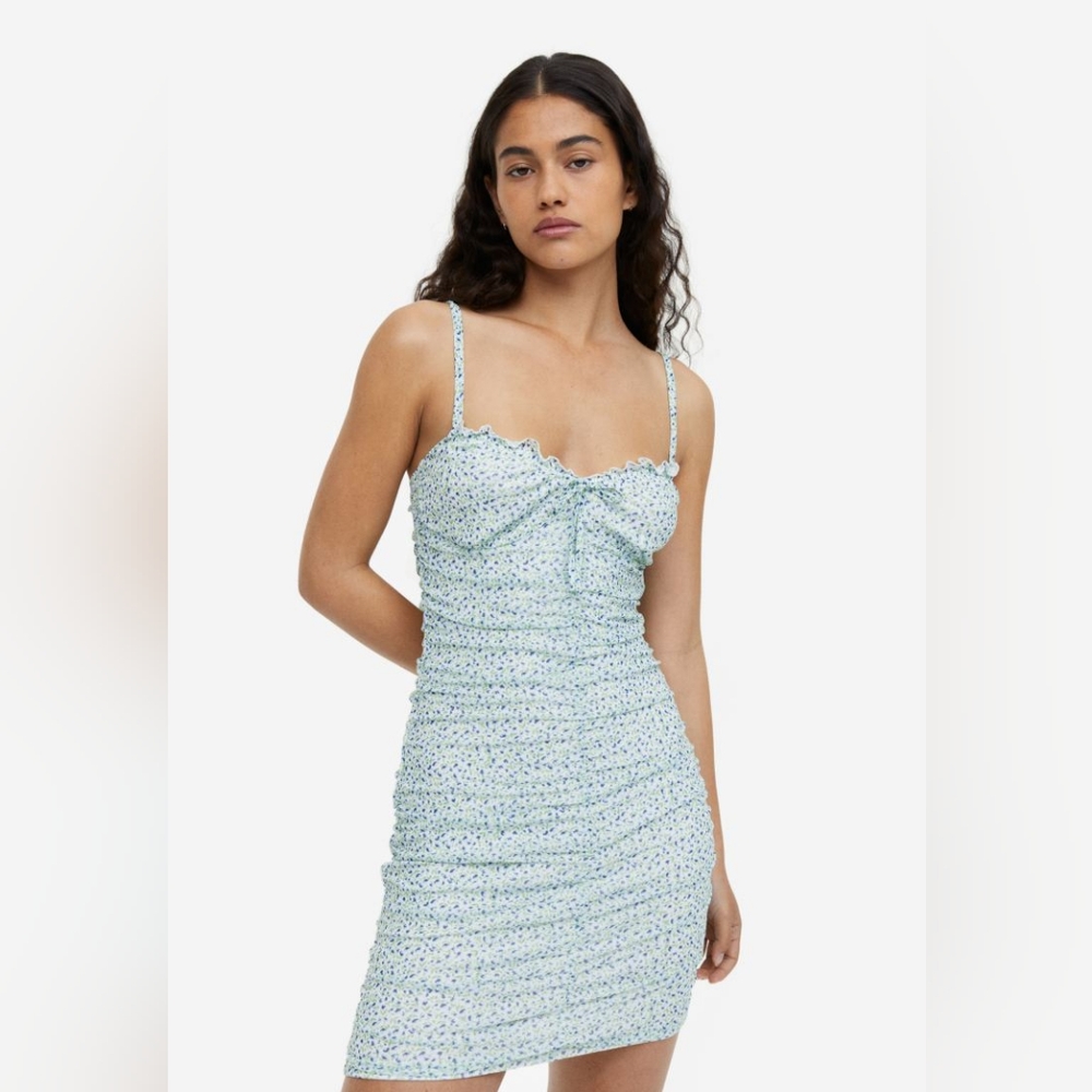 H&M Women's New Sleeveless Draped Short Dress - Picture 4 of 7